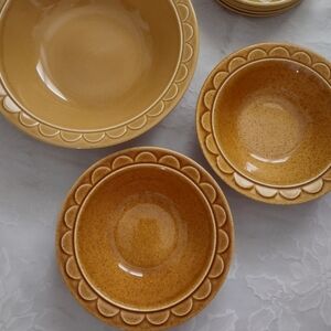 3 Bowls Granada vintage scalloped Homer Laughlin